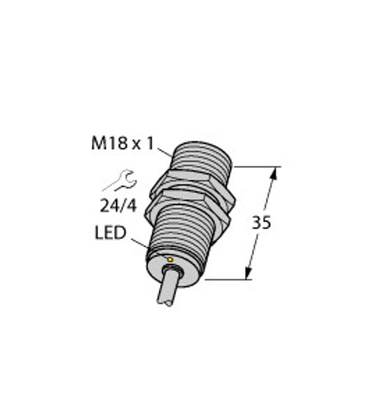 Turck Bi10-Eg18F-An6X Inductive Sensor, Stainless Steel Front, Standard