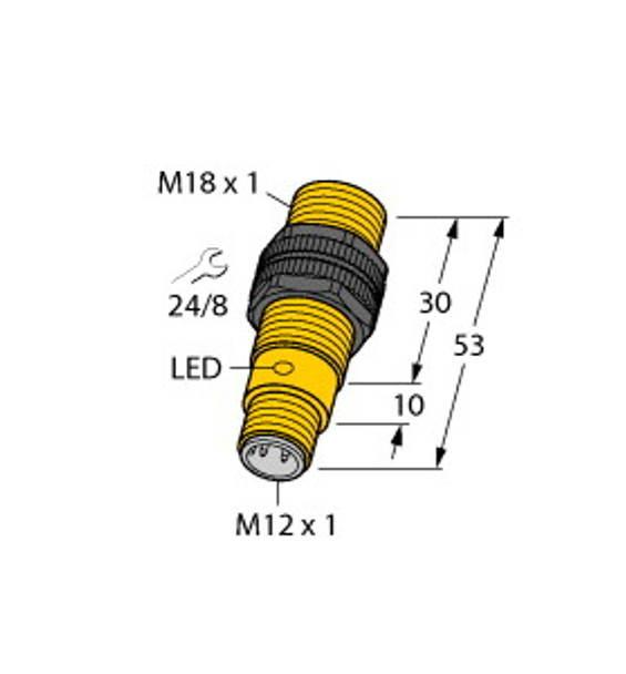 Turck Bi5-S18-Ap6X-H1141/S97 Inductive Sensor, With Increased Temperature Range, Standard