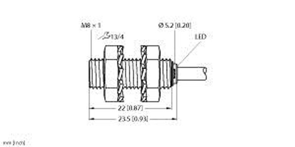 Turck Bi1.5-Eg08K-An6X Inductive Sensor, Standard