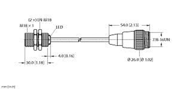 Turck Bi5-G18K-Ap6X-0.2-Rsm40 Inductive Sensor, Standard