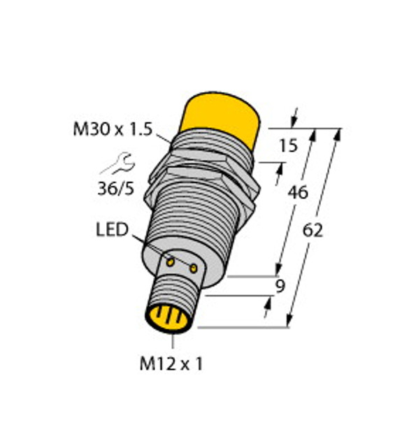 Turck Ni20-M30-An6X-H1141 Inductive Sensor, With Increased Switching Distance, Standard