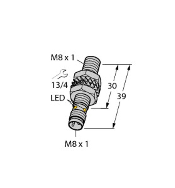 Turck Bi2-G08K-Ap6X-V1131 Inductive Sensor, With Increased Switching Distance, Standard