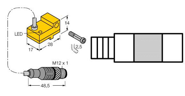 Turck Bim-Nst-Ap6X-0.2-Rs4T W/O Bkt Magnetic Field Sensor, For Pneumatic Cylinders