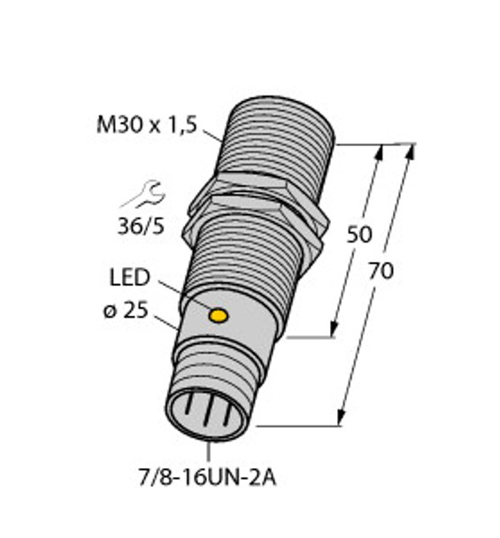 Turck Bi10-G30-An6X-B1141 Inductive Sensor, Standard