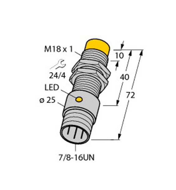 Turck Ni10-G18-Ap6X-B1341 Inductive Sensor, Standard