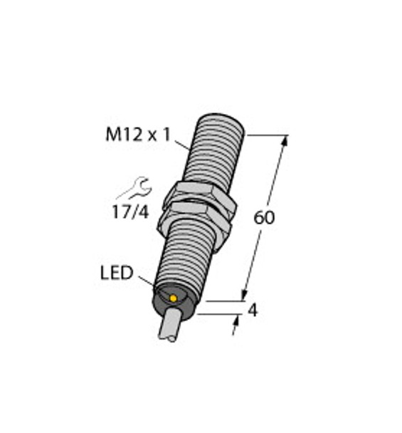 Turck Bi2-G12-An7 60Mm Inductive Sensor, Standard