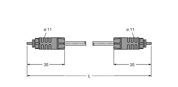 Turck Sfol-0.3M IP-Link Optical Fiber, PUR Cable Jacket