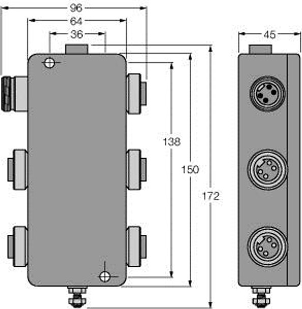 Turck Jbbs-49-M413/Ex FOUNDATION fieldbus, IP67 junction box, 4-channel, PTB 03 ATEX 2236