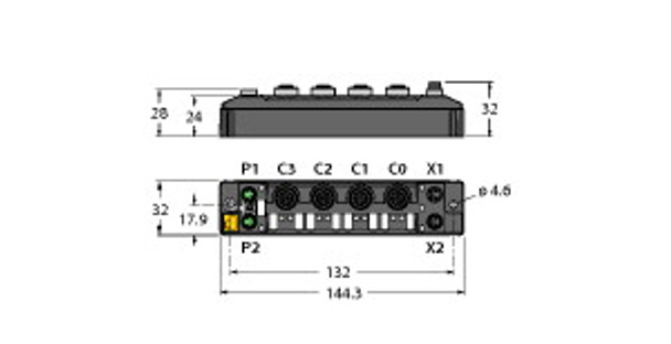 Turck Tben-S2-2Rfid-4Dxp Compact Multiprotocol RFID Module for Ethernet, interface for 2 BL ident read-write heads (HF/UHF)