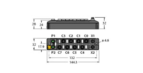 Turck Tben-S1-8Dip-D Compact Multiprotocol I/O Module for Ethernet, 8 Digital PNP Inputs, Input Diagnostics per Channel
