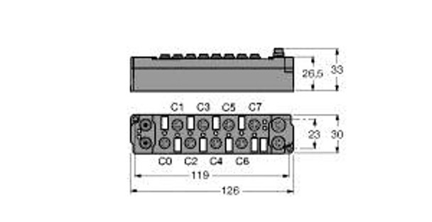 Turck Snne-0404D-0001 piconet Extension Module for IP-Link, 4 Digital PNP Inputs Filter 0.2 ms, 4 Digital Outputs 0.5 A