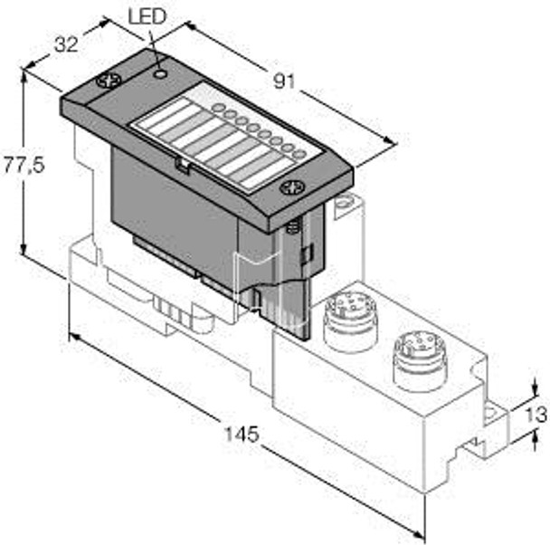 Turck Bl67-2Rfid-A Extension Module for Use with Function Module or with Programmable Gateway, BL Ident RFID Module for Connecting 2 Read/Write Heads (HF/UHF), BL ident