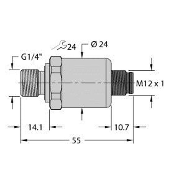 Turck Pt10A-1004-U1-H1143/X Pressure Sensor, With Voltage Output (3-Wire)