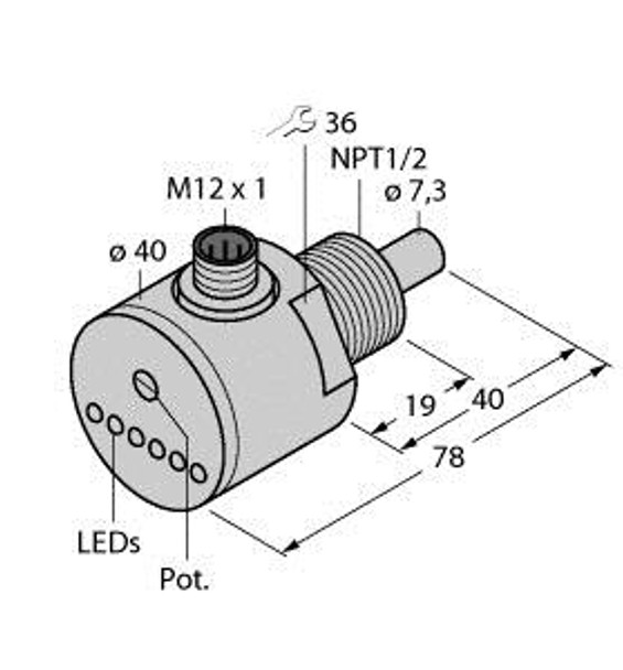 Turck Fcs-N1/2A4-Ap8X-H1141 Flow Monitoring, Immersion Sensor with Integrated Processor