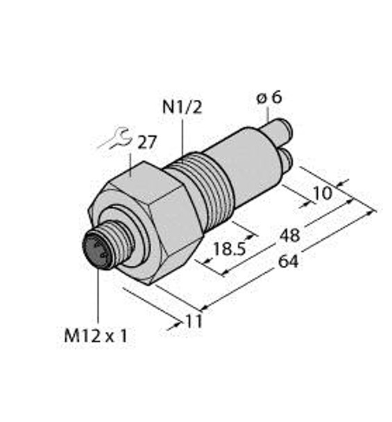 Turck Fcs-N1/2A4-Naex-H1141/A Flow Monitoring, Immersion Sensor without Integrated Processor, TV 99 ATEX 1518