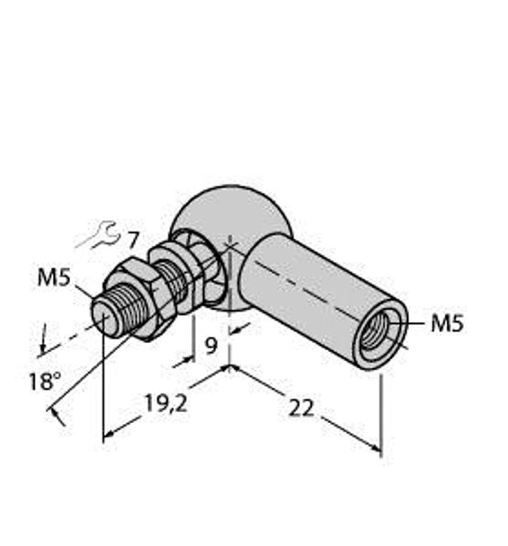 Turck Rbva-M5 Accessories, Angle Joint for Guided Positioning Elements