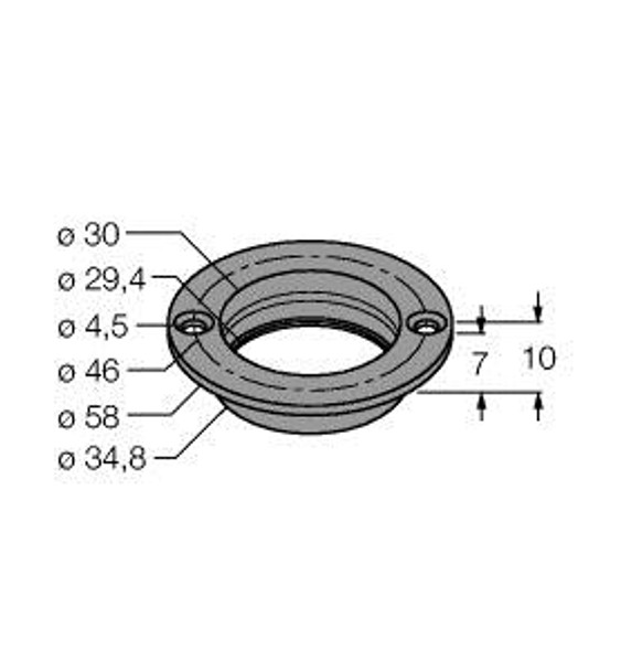 Turck Mf-R30 Accessories, Mounting Flange, BL ident