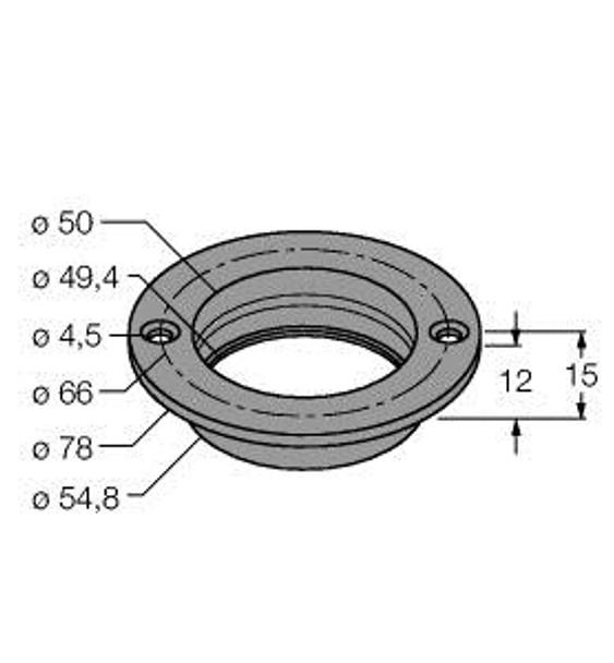 Turck Mf-R50 Accessories, Mounting Flange, BL ident