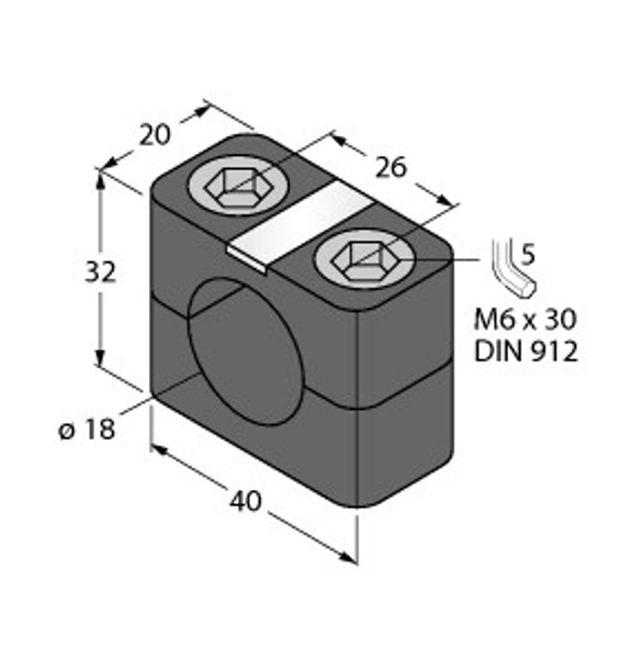 Turck Bsn 18 Accessories, Mounting Clamp