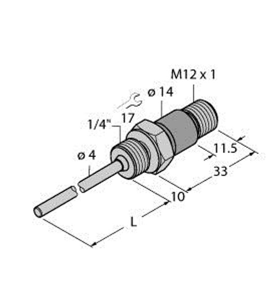 Turck Tp-104A-G1/4-H1141-L035 Temperature Detection, Probe