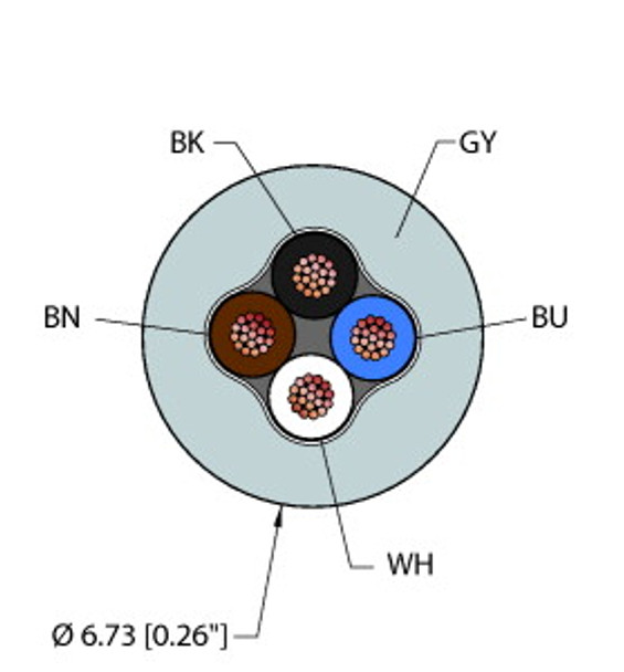 Turck Gry,Pvc,4X18,Itc,Msha Instrumentation Tray Cable, Reelfast Bulk Cable