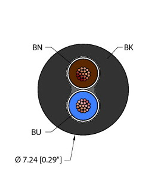 Turck Blk,Pvc,2X16,Itcerdb,Ms40,As-I Fieldbus Technology Cable, Reelfast Bulk Cable