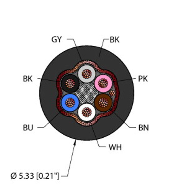 Turck Blk,Tpu,6X26,S-Fdb,Awm General Purpose Cable, Reelfast Bulk Cable