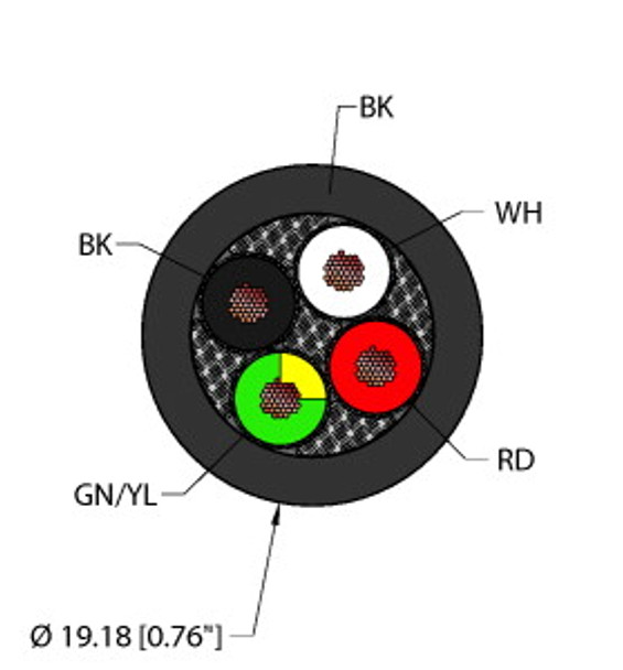 Turck Blk,Pvc,4X10,S-Fdb,Tcerdb Power Tray/Exposed Run/Direct Burial Cable, Reelfast Bulk Cable