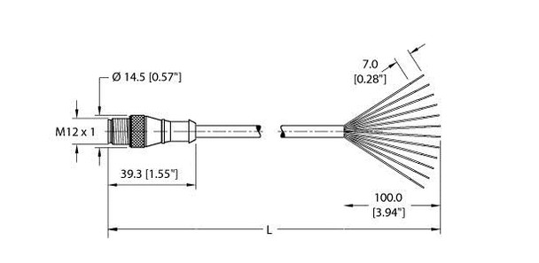 Turck Rs 12T-0.5 Actuator and Sensor Cable, Connection Cable