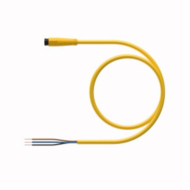 Turck Psg 3-0.3 Single-ended Cordset, Straight Male Connector