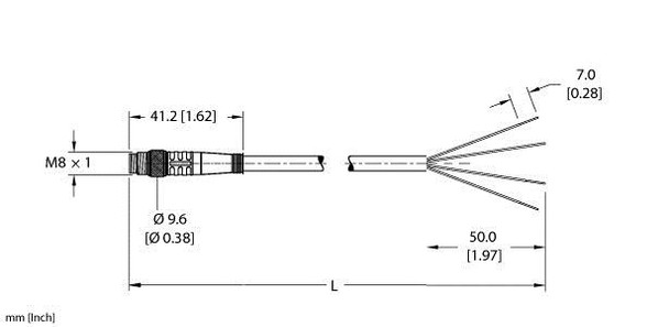 Turck Psg 3M-5/S90/S618 Single-ended Cordset, Straight Male Connector