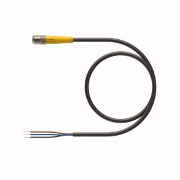 Turck Psg 3M-1/S90 Single-ended Cordset, Straight Male Connector
