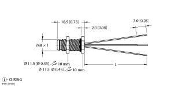 Turck Mfs 3F-0.3 Single-ended Receptacle, Male Receptacle