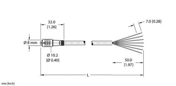 Turck Pkg 6Z-4/S90/S618 Single-ended Cordset, Straight Female Connector