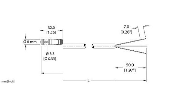 Turck Pkg 3-4 Actuator and Sensor Cable, Connection Cable