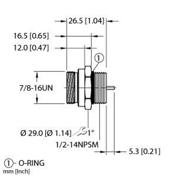 Turck Rsfl 26 Single-ended Receptacle, Male Receptacle