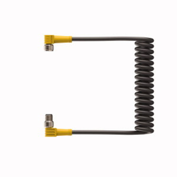 Turck Pkw 3M-3-Psw 3M/S90-Sp Double-ended Cordset, Right angle Female Connector to Right angle Male Connector