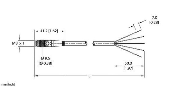 Turck Psg 4M-15/S90/S618 Single-ended Cordset, Straight Male Connector