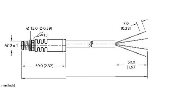 Turck Rsp46Ps-2 Power Cable, Connection Cable