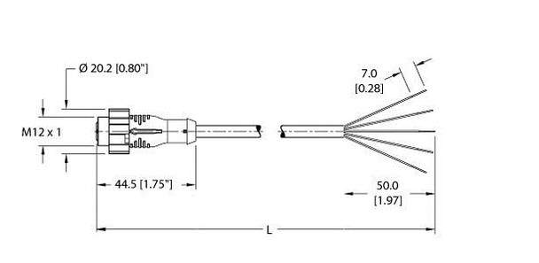 Turck Ekrt-A5.500-Gc2K-5 Actuator and Sensor Cable, Connection Cable