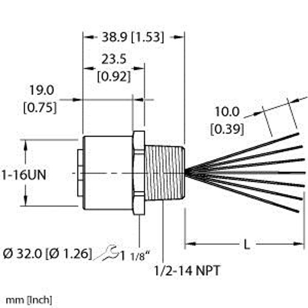 Turck Rkf 76-0.5M/14.5/Npt Single-ended Receptacle, Female Receptacle