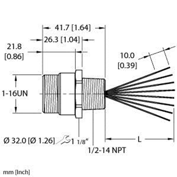 Turck Rsf 86-4M/14.5/Npt Single-ended Receptacle, Male Receptacle