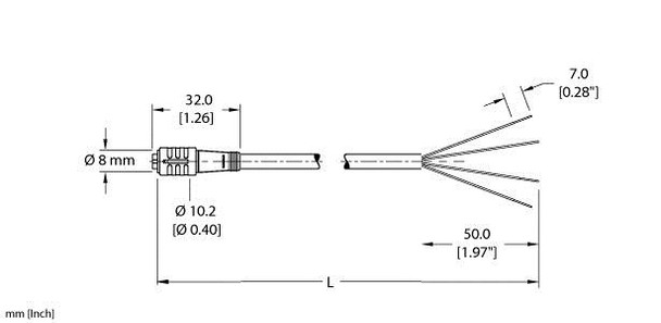 Turck Pkg 4Z-2/S90/S653 Single-ended Cordset, Straight Female Connector