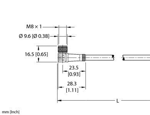 Turck Pkw 3M-P7X2-1-Psw 3M/S90 Double-ended Cordset, Right angle Female Connector to Right angle Male Connector