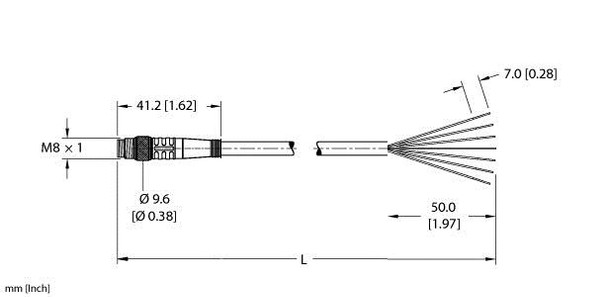 Turck Psg 6M-2/S90/S618 Single-ended Cordset, Straight Male Connector