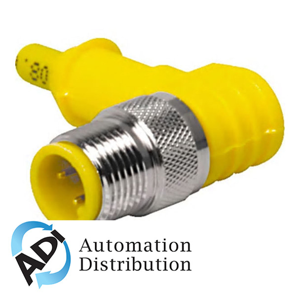 Turck Pkg 3M-4-Ws 4T/S90 Double-ended Cordset, Straight Female Connector to Right angle Male Connector 777015615