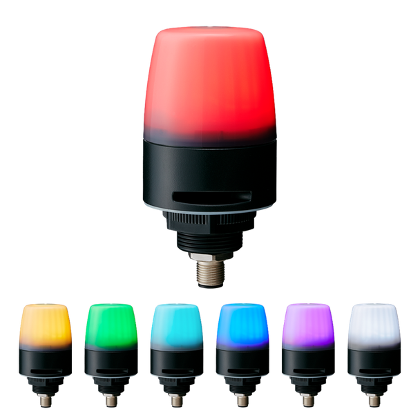 Patlite NE-ILXB-M IO-Link Signal Beacon with M12 Connector, Flashing/Audible with Touch Sensor and Digital/Analog Input, 7-in-one colors (Red, Yellow, Green, Blue, Purple, Light Blue, White)