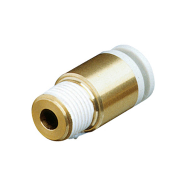 SMC - KQ2S10-03S-X2 - Push-In to Push-In Pneumatic Tubing Fitting - Body Material STANDARD TUBING, COPPER FREE / NICKEL PLATED, THREAD SEALANT