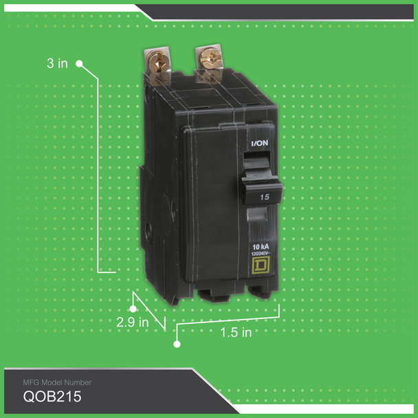 Schneider Electric QOB215 Miniature Circuit Breaker 120/240V 15A