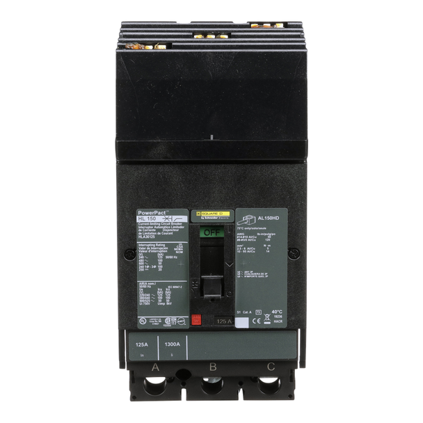 Schneider Electric HLA36125 Molded Case Circuit Breaker 600V 125A